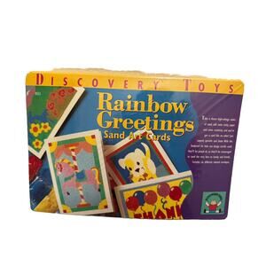 1996 Vintage Discovery Toys Rainbow Greetings Sand Art Cards New